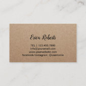 Schrijver Elegant handgeschreven Script Rustic Kra Visitekaartje (Achterkant)