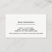 Schrijver en journalist Typewriter Design Visitekaartje (Achterkant)