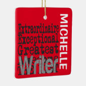 Schrijver Extraordinaire CUSTOM Keramisch Ornament (Rechts)