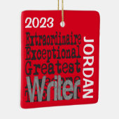 Schrijver Extraordinaire CUSTOM Keramisch Ornament (Rechts)