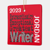 Schrijver Extraordinaire CUSTOM Keramisch Ornament (Links)