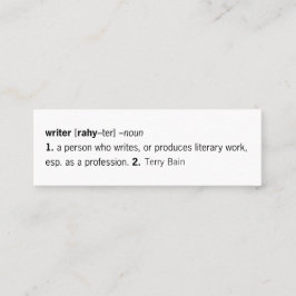 Schrijver gedefinieerd [zoals u] mini visitekaartje