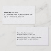 Schrijver gedefinieerd [zoals u] visitekaartje (Voorkant / Achterkant)