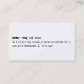 Schrijver gedefinieerd [zoals u] visitekaartje (Voorkant)