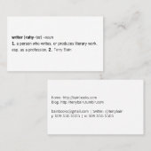 Schrijver gedefinieerd [zoals u] visitekaartje (Voorkant / Achterkant)