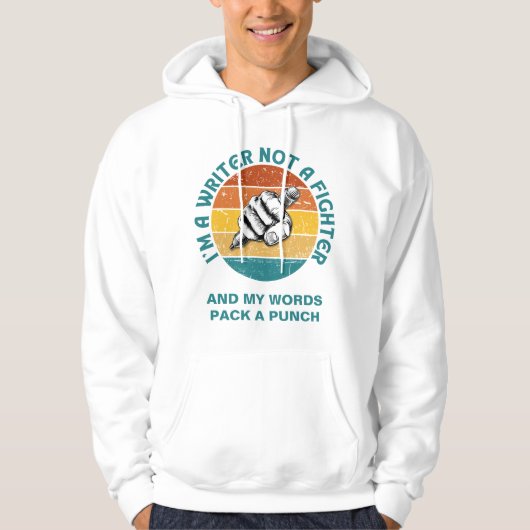 SCHRIJVER GEEN VECHTER Auteur NaNoWriMo Hoodie (Voorkant)