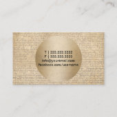 Schrijver Gold Circle & oude scripts Visitekaartje (Achterkant)