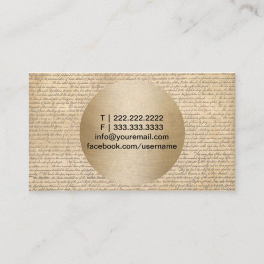 Schrijver  Gold Circle & oude scripts Visitekaartje (Achterkant)