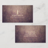 Schrijver Gold Pen Nib Elegant Visitekaartje (Voorkant / Achterkant)