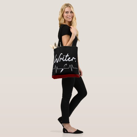Schrijver hartslag tote bag (Op model)