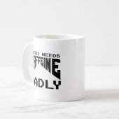 Schrijver heeft dringend cafeïne nodig koffiemok (Voorkant links)