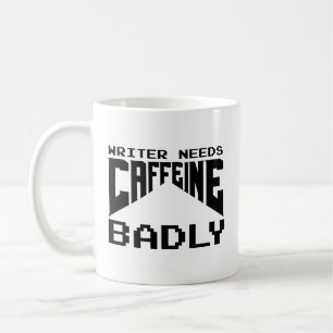 Schrijver heeft dringend cafeïne nodig koffiemok