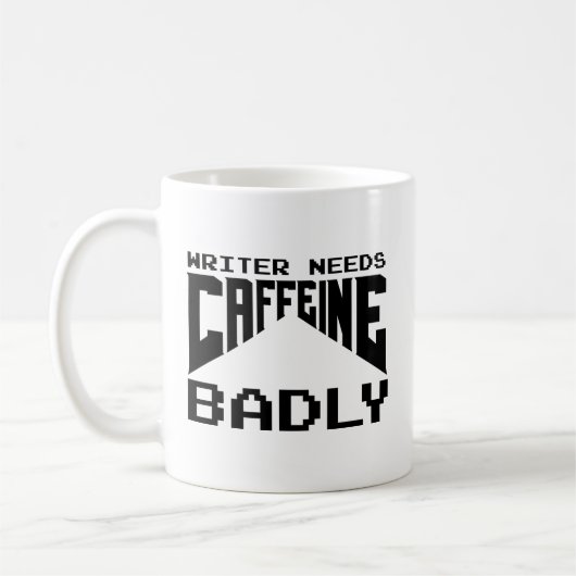 Schrijver heeft dringend cafeïne nodig koffiemok (Links)