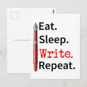 Schrijver herhalen in slaapstand briefkaart (Voorkant / Achterkant)