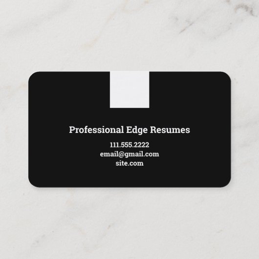 Schrijver hervatten visitekaartje (Achterkant)