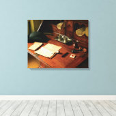 Schrijver - het bureau van een heer canvas afdruk (Insitu (Houten vloer))