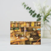 Schrijver - Het bureau van een schrijver Briefkaart (Staand voorkant)