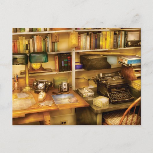 Schrijver - Het bureau van een schrijver Briefkaart (Voorkant)