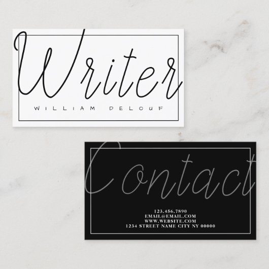 Schrijver journalist blogger visitekaartje (Voorkant / Achterkant)