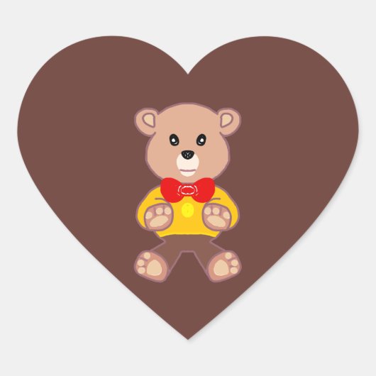 Schrijver: K.E.C. Teddy Bear Hart Sticker (Voorkant)