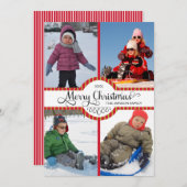 Schrijver kerstfeestdag vier foto feestdagenkaart (Voorkant / Achterkant)