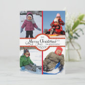 Schrijver kerstfeestdag vier foto feestdagenkaart (Staand voorkant)