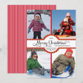 Schrijver kerstfeestdag vier foto feestdagenkaart (Voorkant / Achterkant)