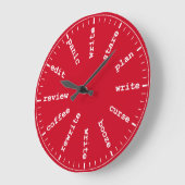 Schrijver klokje Funny Author Writer Clock in Red Grote Klok (Hoek)