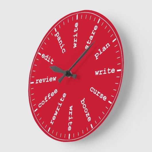 Schrijver klokje Funny Author Writer Clock in Red Grote Klok (Hoek)