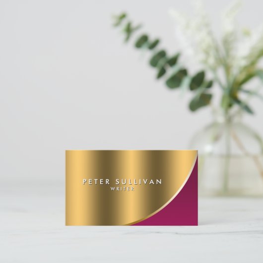 Schrijver Literaire Uitgeverij Elegant Red Gold Cu Visitekaartje (Staand voorkant)