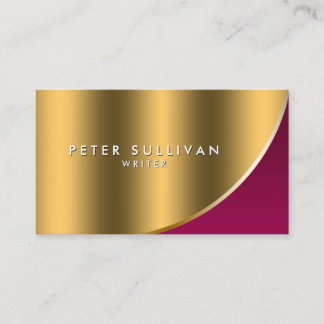 Schrijver Literaire Uitgeverij Elegant Red Gold Cu Visitekaartje