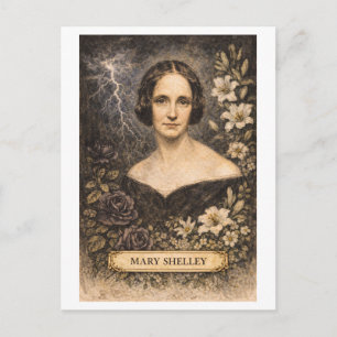 Schrijver Mary Shelley in vintage stijl Briefkaart