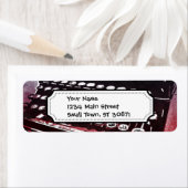 Schrijver met blauwrode Pop voor schrijfmachine Etiket (Insitu)