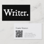 Schrijver met QR-code Visitekaartje (Voorkant / Achterkant)