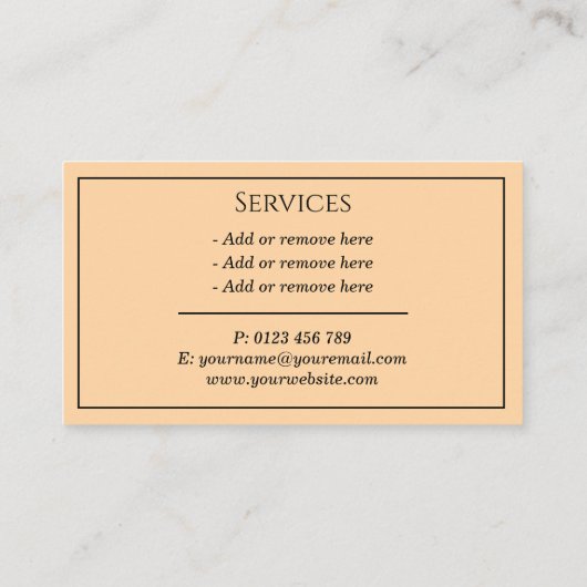 Schrijver Modern Typography Classic Visitekaartje (Achterkant)