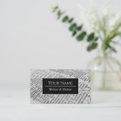 Schrijver Modern Typography Classic Visitekaartje (Staand voorkant)