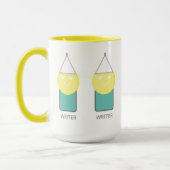 SCHRIJVER Mok door Dichteres Adiela Akoo (Links)