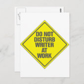 Schrijver niet storen op het werk briefkaart (Voorkant / Achterkant)
