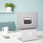 Schrijver Omdat Verward Maniak ... Grappig Sticker (Laptop op bureau)