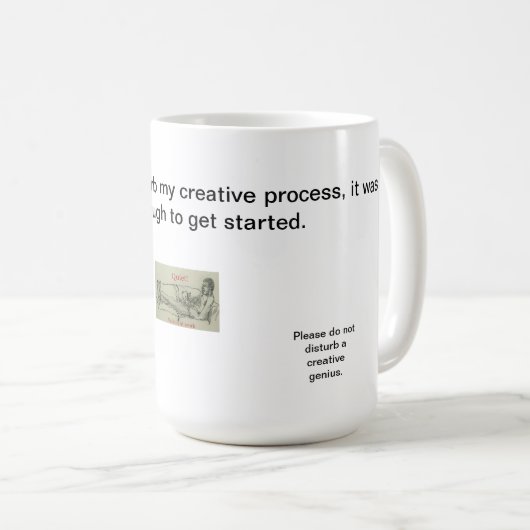 Schrijver op het werk Mok (Voorkant rechts)