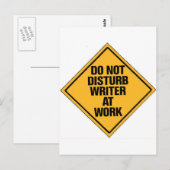 Schrijver op het werk niet storen briefkaart (Voorkant / Achterkant)