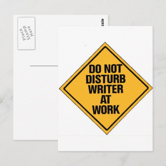 Schrijver op het werk niet storen briefkaart (Voorkant / Achterkant)