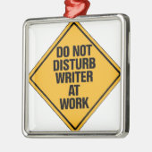 Schrijver op het werk niet storen metalen ornament (Links)