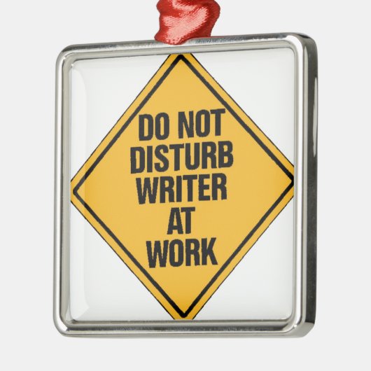 Schrijver op het werk niet storen metalen ornament (Links)