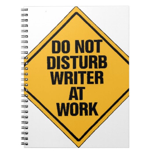Schrijver op het werk niet storen notitieboek (Voorkant)