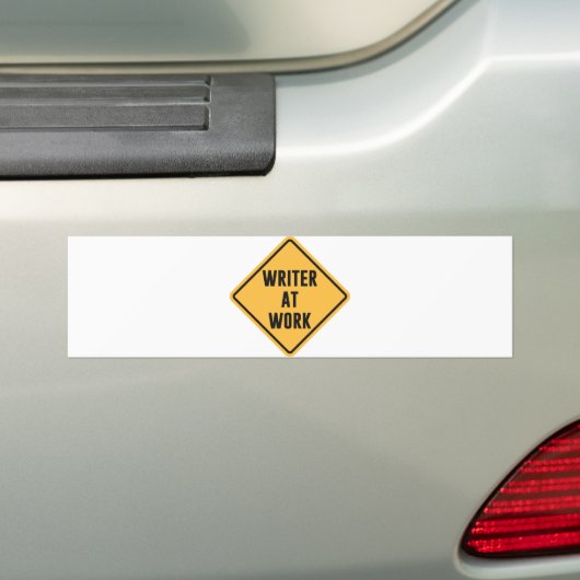 Schrijver op het werk - waarschuwingsbord bumpersticker (Op auto)