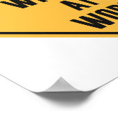 Schrijver op het werk - waarschuwingsbord poster (Hoek)