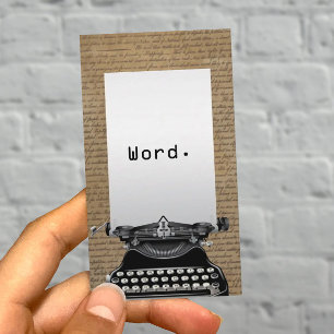 Schrijver  Oude scripts en schrijfmachine Visitekaartje