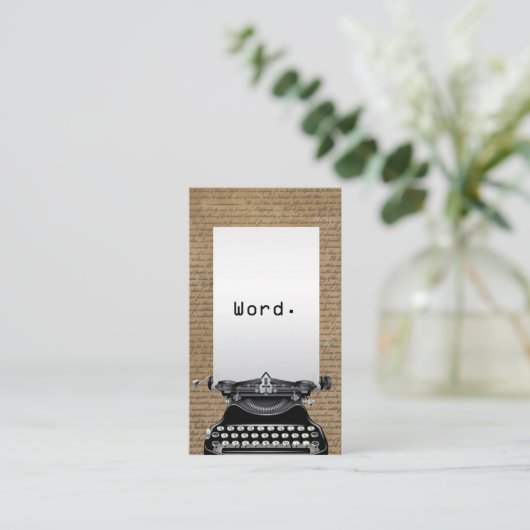 Schrijver  Oude Scripts & Typewriter Visitekaartje (Staand voorkant)