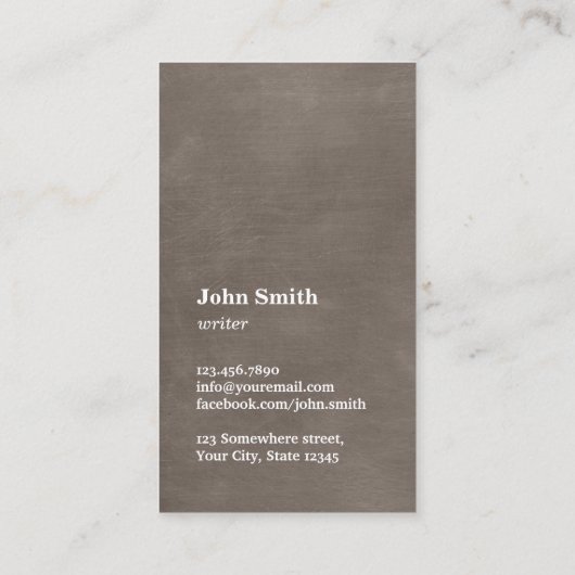 Schrijver  Oude Scripts & Typewriter Visitekaartje (Achterkant)